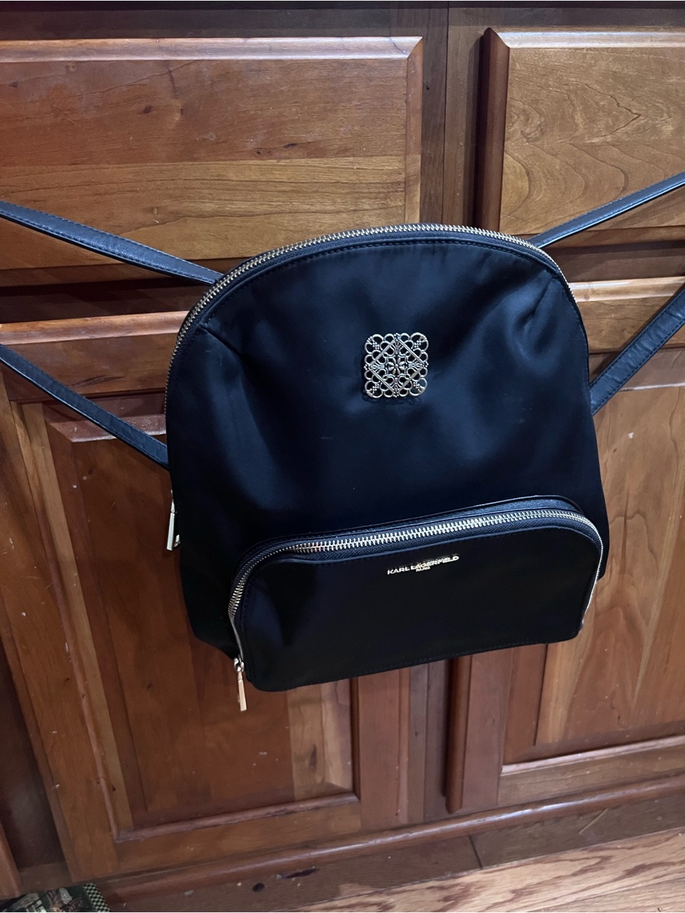 KARL LAGERFELD PARIS BACKPACK BLACK NYLON AUTHENTIC